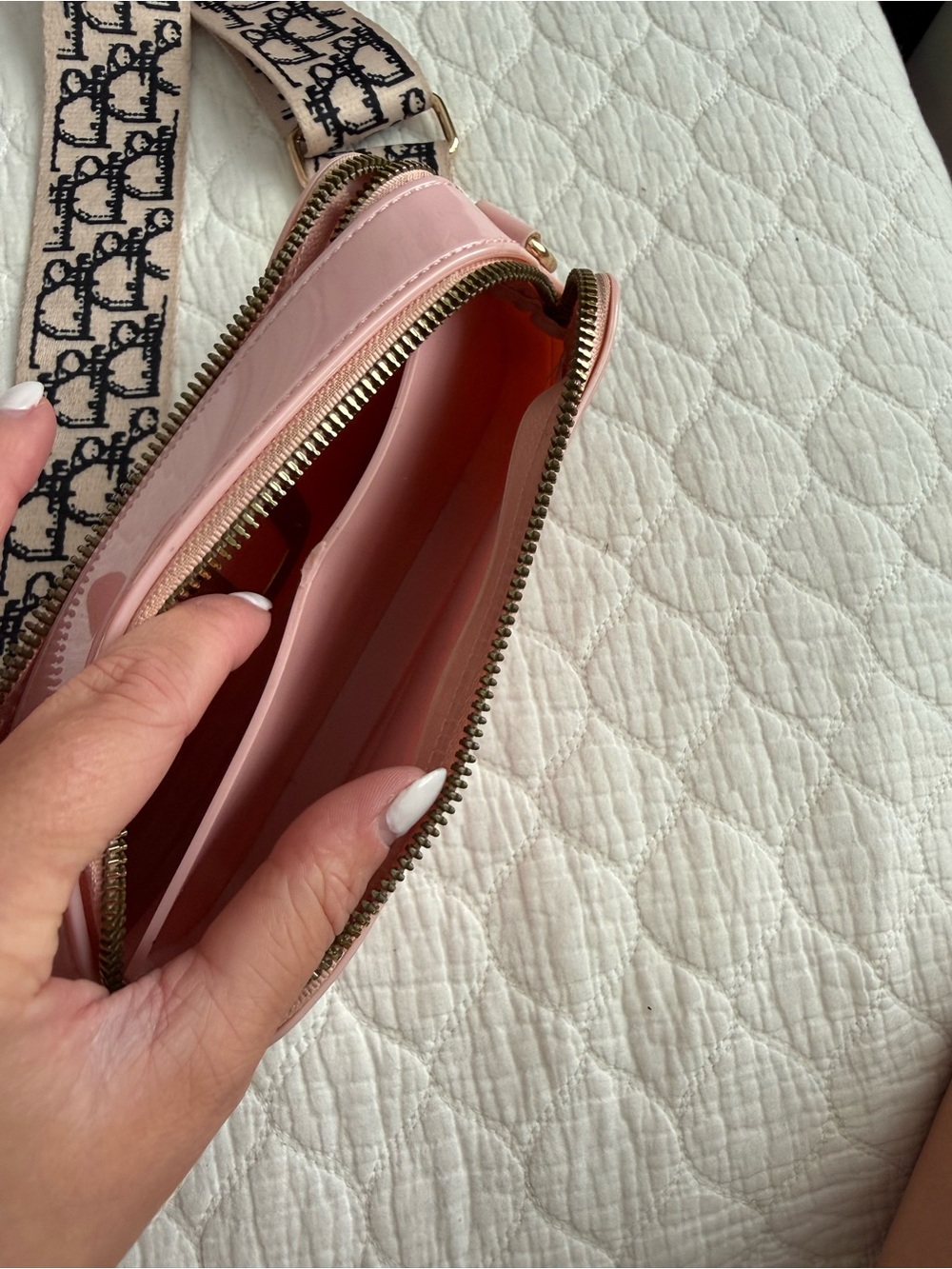 Pink Crossbody Camera Bag with Branded Strap - Picture 3 of 3